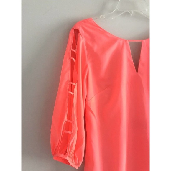 Ark & Co | Cutout Mini Dress Size S Pink 3/4 Puff Sleeves Open Back - Picture 6 of 12